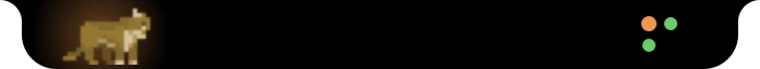 The island with an orange dot among green ones and an orange glow.