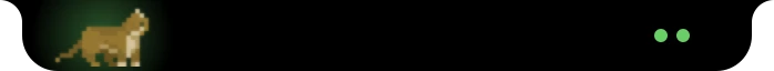 The island with two green dots and a green glow behind the cat.