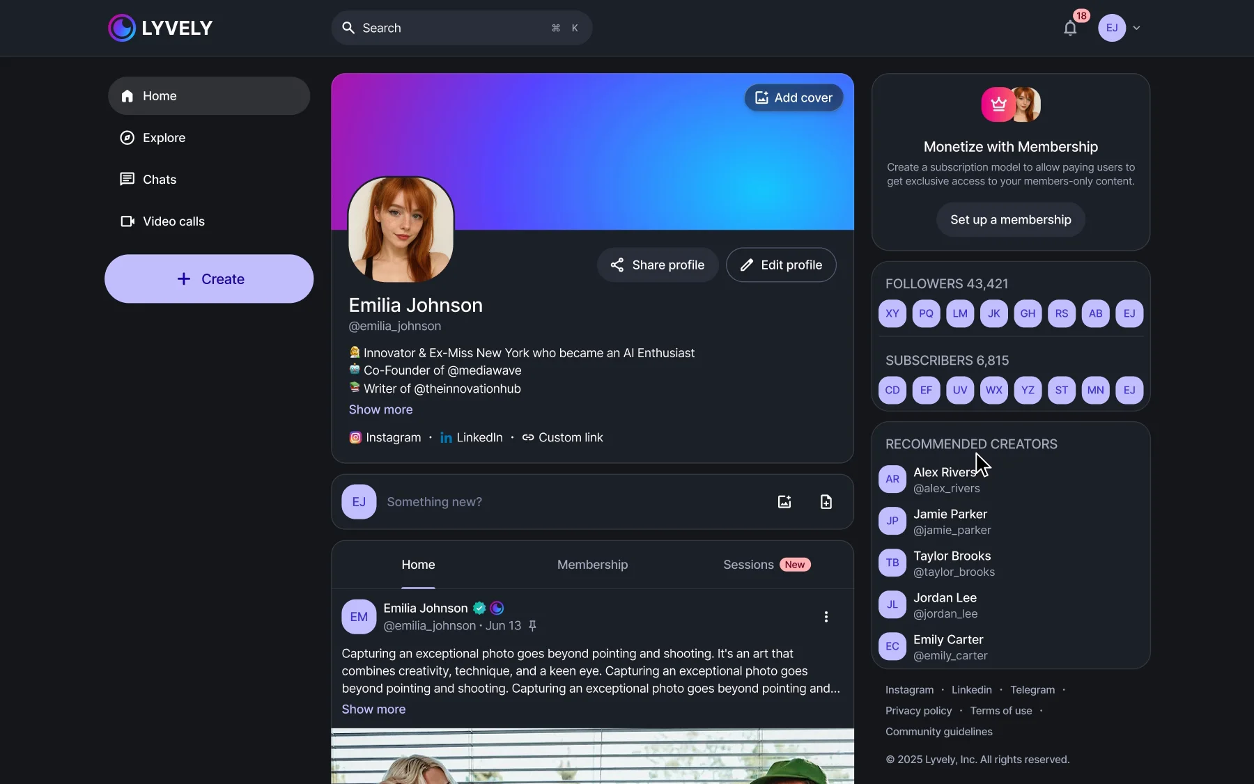 The profile playing: the account menu opens to Theme — Light, Dark, System — Dark is picked and the whole page turns dark, then back to Light the same way.