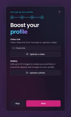 Creator setup 4: video and gallery.